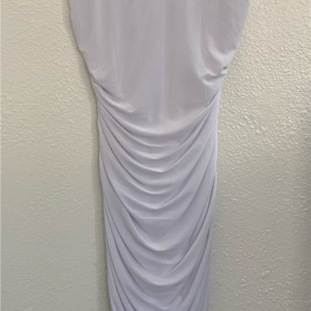 White Midi Ruched Dress